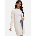 thumbnail image 7 of Women's Open Front Coatigan Sweater Long Sleeve Casual Knit Lapel Cardigan Coat with Pockets, 7 of 7