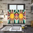 thumbnail image 4 of Yayeee Kitchen Curtains Tier Pair Light Filtering 27"x36" Rod Pocket Short Cafe Window Panel, Geometric Sun, 4 of 7