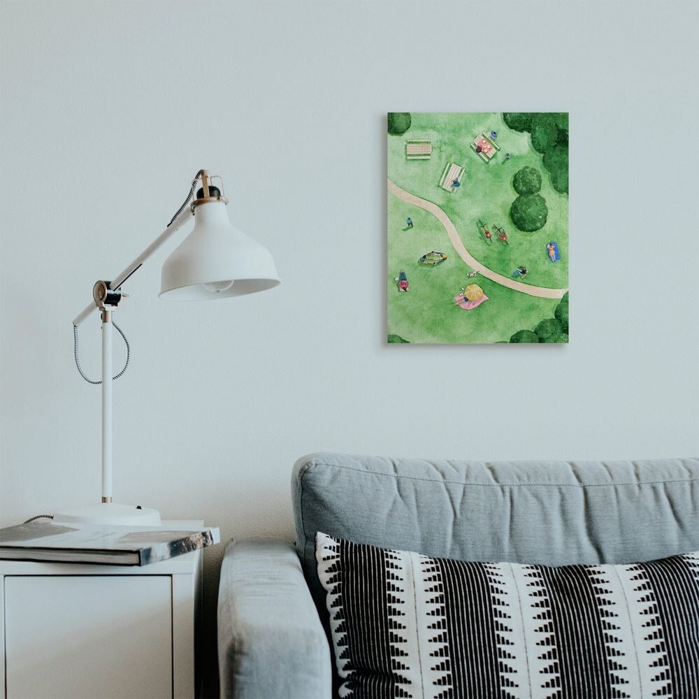 Stupell Industries Aerial Park Fun Watercolor Summer Friends Painting Canvas Wall Art Design by Grace Pop, 36" x 48"