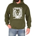 thumbnail image 3 of Lions School Spirit Hoodie for Men and Women Game Day Lion Mascot Team Pride Pullover Sweatshirt Army Green Hoodie Medium, 3 of 8