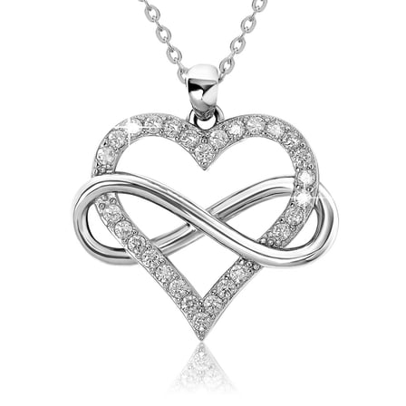 Infinity Heart Necklace for Women Real Moissanite 925 Sterling Silver