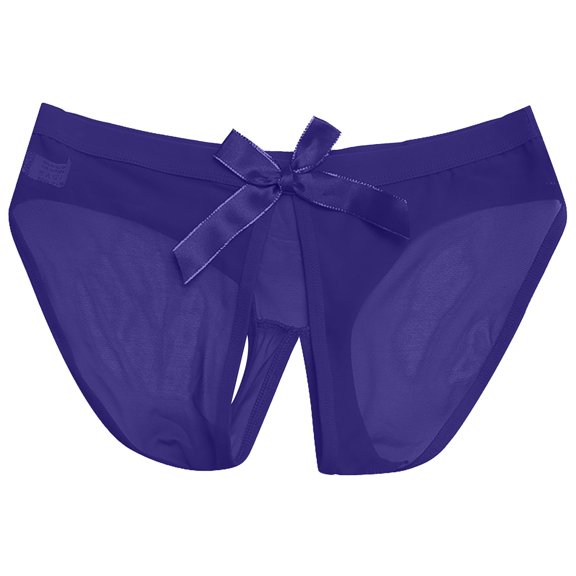 Odeerbi Womens Underwear See Through Thongs Erogenous Lingerie Panties Underpants Blue