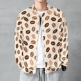 thumbnail image 6 of Lightweight Jacket for Men - Cute Coffee Bean Print Cuteness Casual Zip Up Bomber Jacket Men Spring Fall Windbreaker Coat with Pocket, 6 of 6