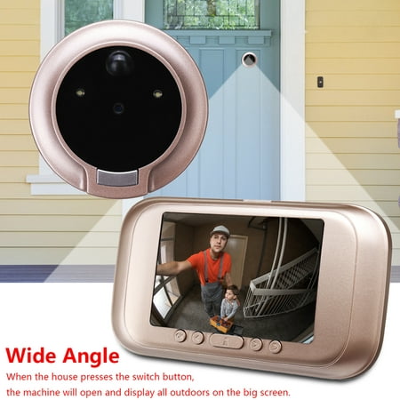 3.5'' Digital LED IR 720P HD Camera Doorbell Peephole Viewer Door Eye Video Double Doorbell Night Vision Photo Storage Time Display Motion Detection For Home (Best Way To Store Digital Photos And Videos)