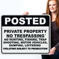 thumbnail image 2 of Posted Private Property Sign, No Trespassing Sign,, 2 of 8