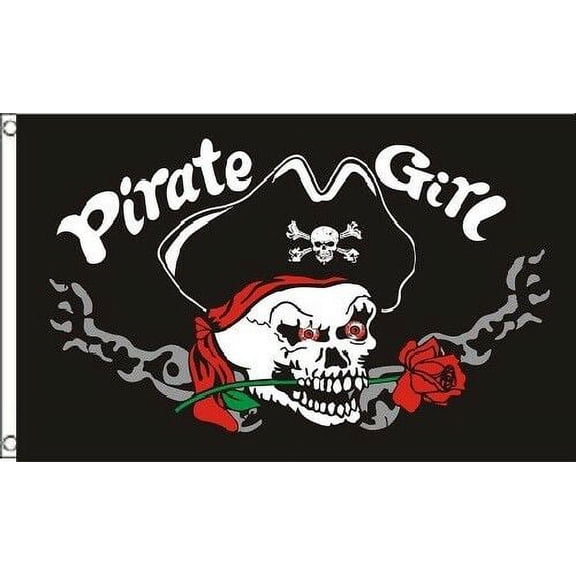 3x5 Pirate Girl Rosa Lady Woman FLAG 5' x 3' Skull Skeleton Bones Halloween