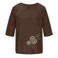 thumbnail image 4 of Fiudx Ofertas Flash Del Día Solo En Línea Camiseta Estampada para Mujer Blusa de Manga Corta Tops Casuales con Cuello Redondo, 4 of 4