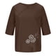 thumbnail image 4 of Blusas de Manga Corta para las Mujeres Impresas Cuello Redondo Camiseta Casual, Blusa de Algodón de Imitación para las Mujeres, 4 of 4