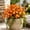 Orange-2B, variant on MMJ Artificial Flowers Fall Bouquet 7 Branch Morning Glory Golden Wheat 13.78in for Vase Home Table Centerpiece