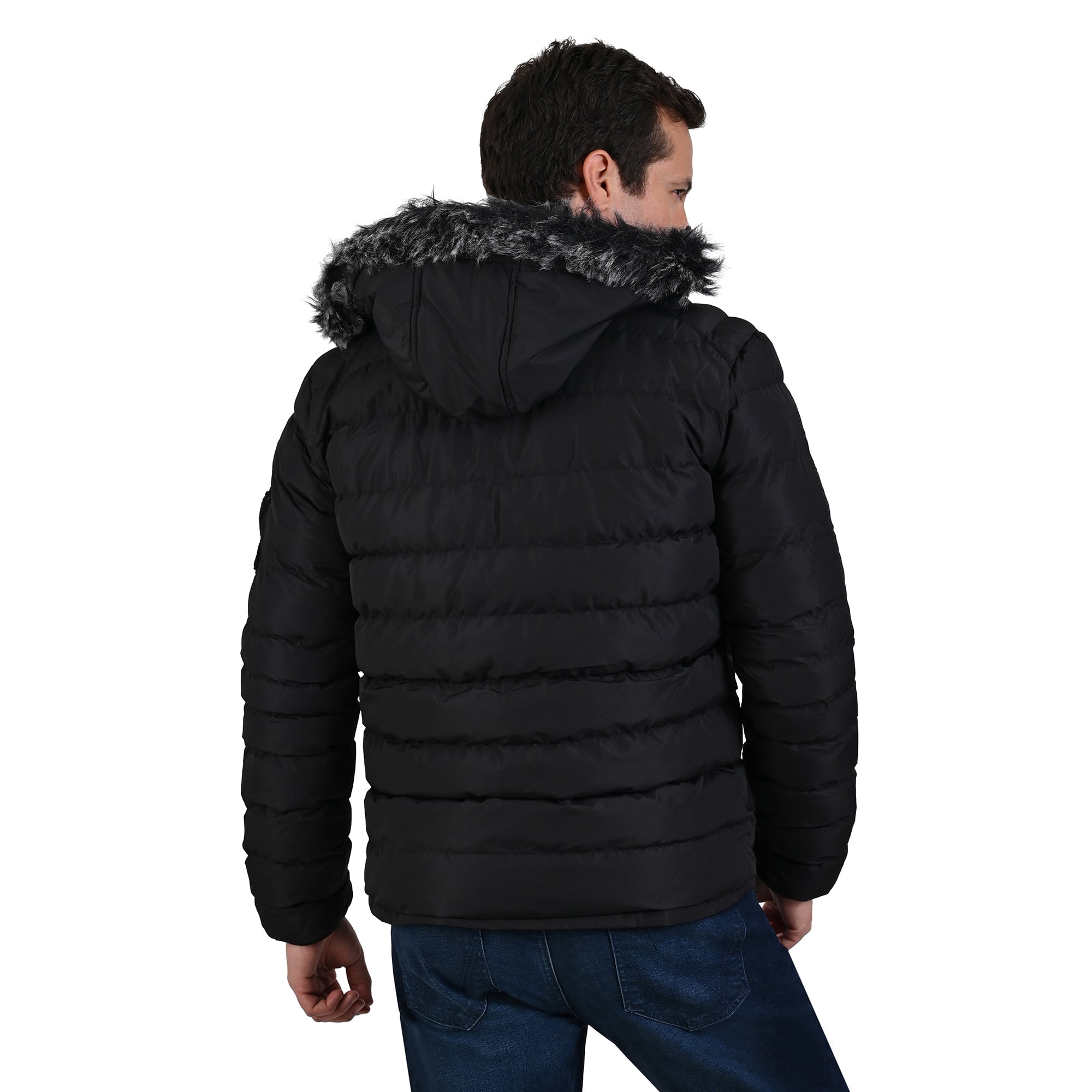 Chamarra Negra Hombre Con Gorro CHAMARRA PARA CABALLERO CON GORRO