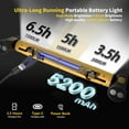 thumbnail image 3 of Wiher LED Work Light Bar, 3000LM LED Magnetic Light Bar with Hooks, 5200mAh Cordless Rechargeable Hood Light for Mechanic/Car Repairing/Garage/Emergency(Yellow), 3 of 7