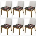 thumbnail image 2 of Gaeub Fly Agaric and Flowers Square Chair Seat Covers, Stretch Fitted Printed Chair Seat Cushion Cover for Kitchen, Office - One Size, 2 of 9