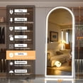 thumbnail image 5 of Hasipu 77" x 30" LED Arch Full Length Mirror, White Frame Mirror with Lights Wall Mounted Free Standing Leaning for Bedroom, Living Room, Dressing Area, 5 of 8