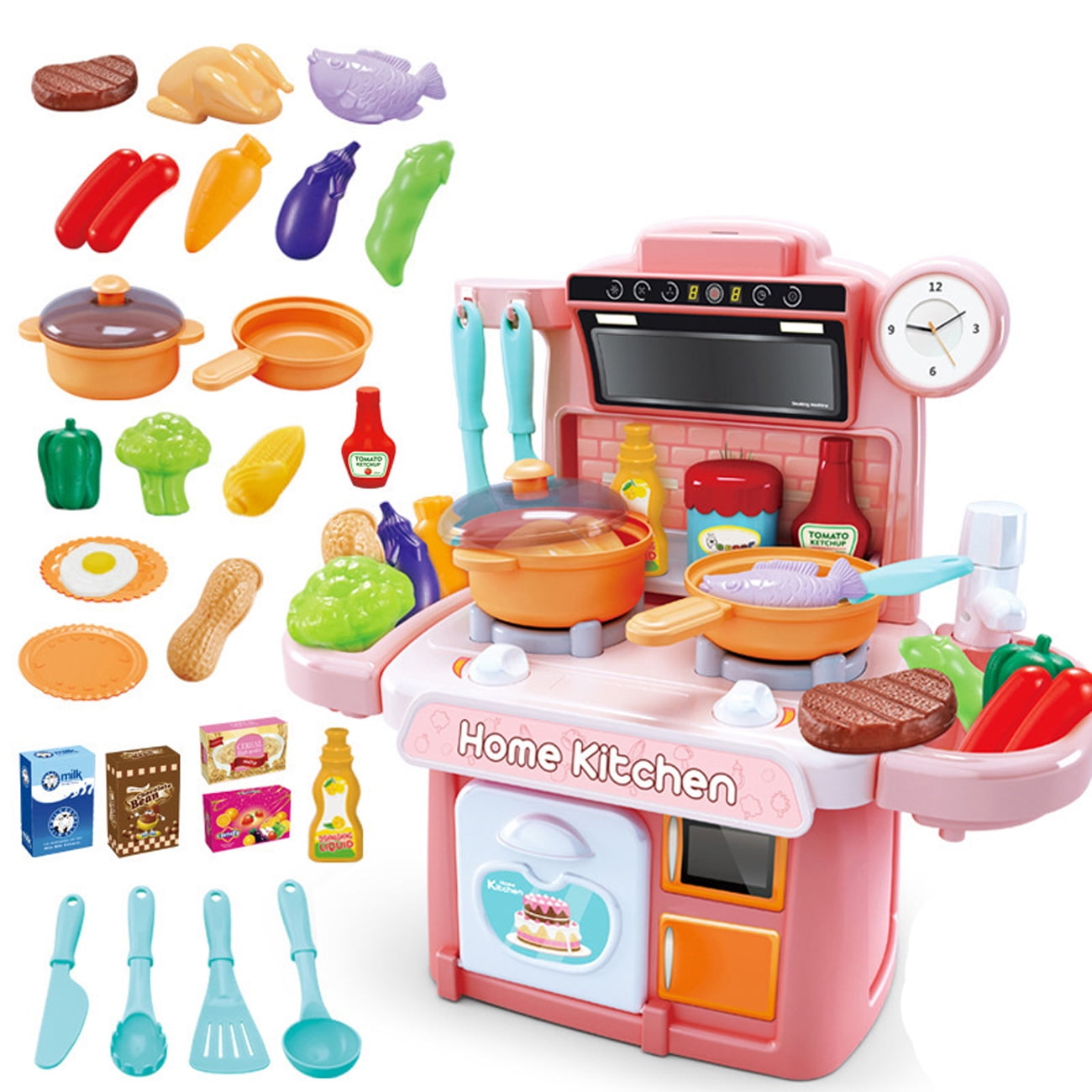 1 Set Kids Kitchen Toys kids pretend play toys Cooking Table Set ...