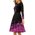 thumbnail image 2 of FKELYI Purple Christmas Snowflake Women Dress Size S Lightweight Crew Neck Swing Party Dress Comfy Women Dresses Casual Knee Length, 2 of 4