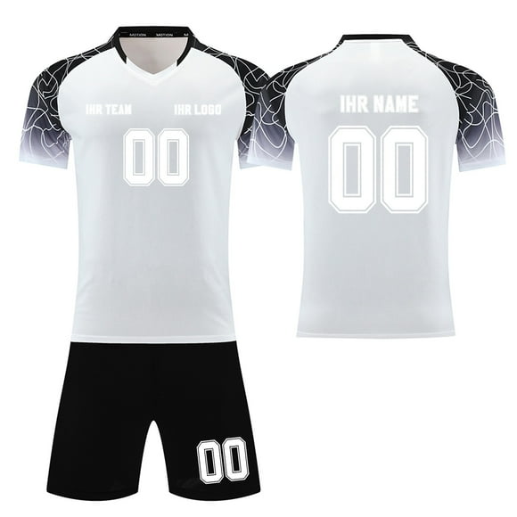 Custom Football Kit Set for Adult and Child, Name Number Team Logo DIY Family Match Personalized Jersey Shirt Shorts Set, Dad and Son Matching Outfits White XXXXS