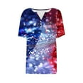 thumbnail image 4 of UVEASISHA Sequin Henley Shirts for Women Short Sleeve Party Clubwear Tops Loose Casual Parade Outfits Multicolor XL, 4 of 5