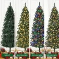 thumbnail image 6 of Rugerasy 6FT Pencil Christmas Tree,Slim Artificial Trees for Xmas Decorations,Artificial Holiday Decoration with Changing LED Light & 477 Tips,Easy Setup,Green, 6 of 9