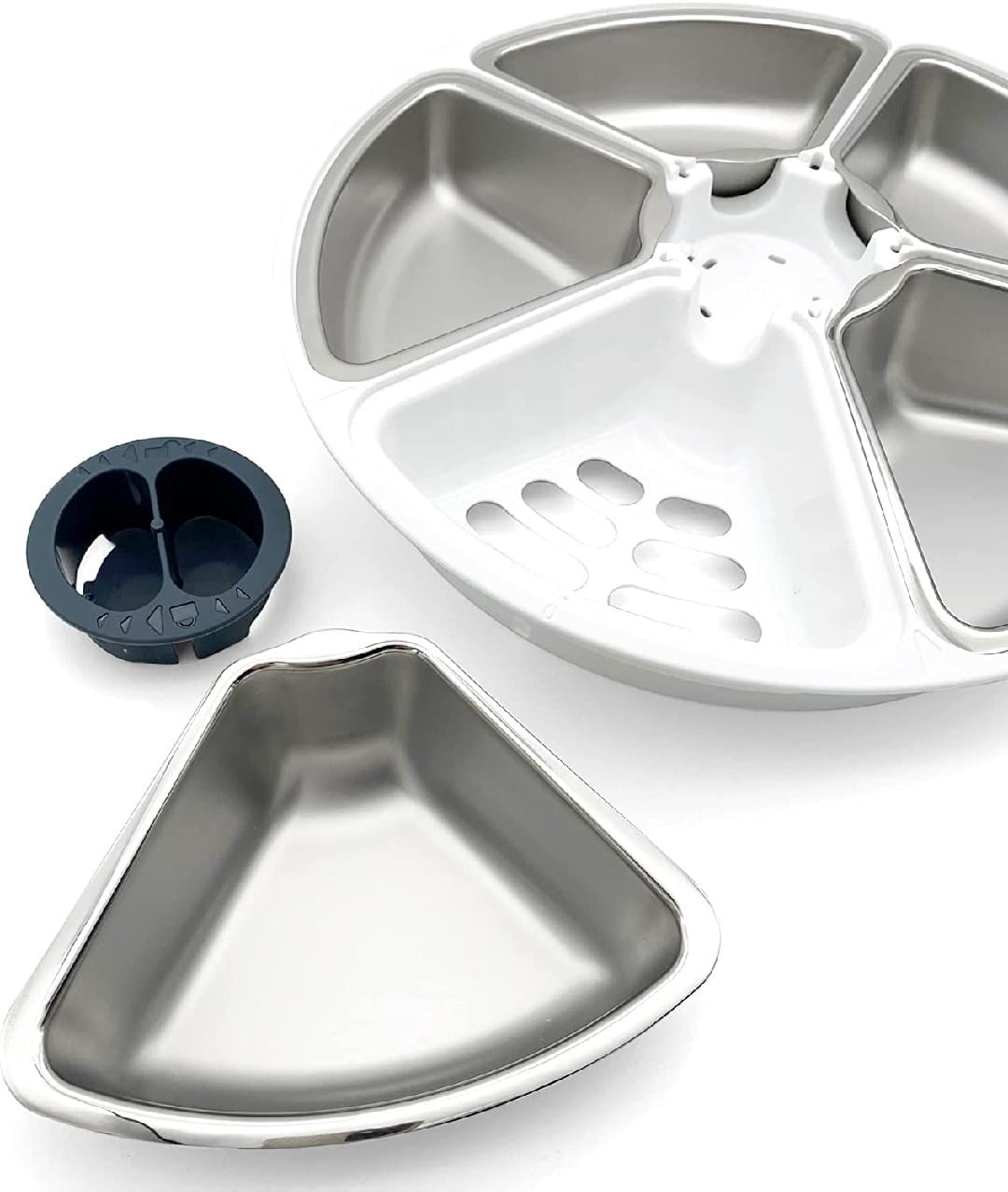 Stainless Steel Inserts for the Cat Mate and Closer Pets Five-meal Automatic (C500) Pet Feeder (Bowls Only)