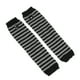 thumbnail image 1 of Nvzi Guantes largos sin dedos a rayas, calentadores de brazos tejidos de invierno para punk rock, cosplay, gótico y fiestas navideñas, color negro y gris, 1 of 5