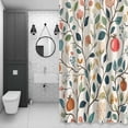 thumbnail image 4 of Spring Flower Shower Curtain for Bathroom Decor, Pomegranate Leaf Pastoral Flowers Vintage Waterproof Fabric Shower Curtain, 36"x72" Set with 12 Hooks, 4 of 9