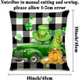 thumbnail image 3 of St. Patrick''s Day Decorative Throw Pillow Covers,18x18 Set of 4, Irish Green Shamrock Gnome Truck Home Decor, Black White Buffalo Plaid Check Quote Outdoor Couch Cushion Case, 3 of 4