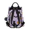 thumbnail image 2 of FORMRS Women's Travel Backpack Purse Anti-Theft Hidden Pockets Casual Shoulder Bag, Light Purple Halloween Black Cat, 2 of 7