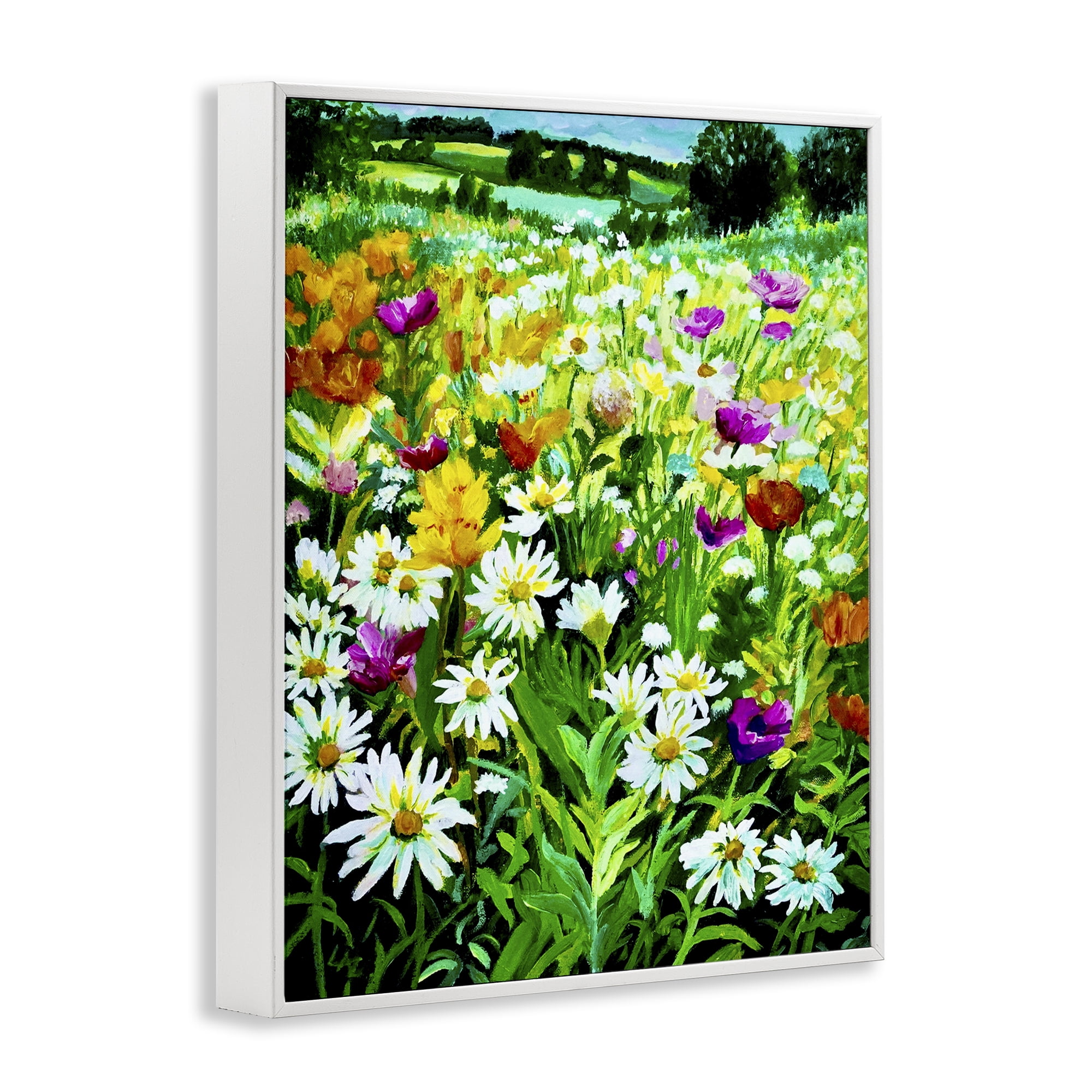 Stupell Industries Hillside Fusion Meadow White Framed Giclee Art, design by Lee Ann Zirbes