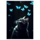 thumbnail image 1 of Manta de franela supersuave con diseño de gatos y mariposas, ligera y cálida para todas las estaciones, para sala de estar o dormitorio, 70 x 100 cm/100 x 150 cm, 1 of 8