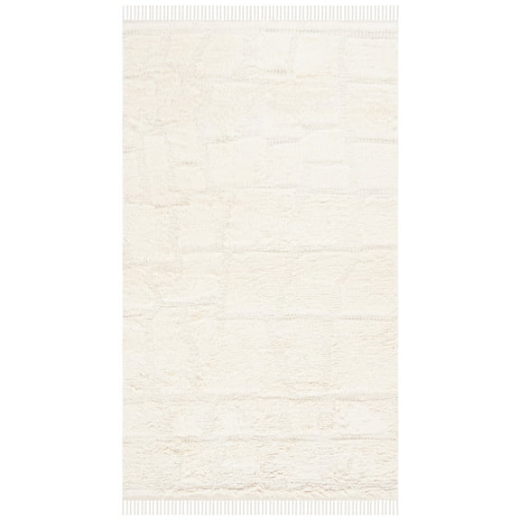 SAFAVIEH Kenya Chanelle Distressed Area Rug, Ivory, 8' x 10'