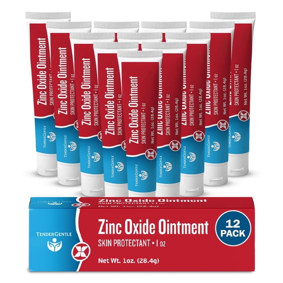 Pomada de óxido de zinc TenderGentle, 1 onza, para adultos y bebés, 12 unidades