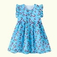 thumbnail image 2 of Fesfesfes Toddler Kids Baby Girls Summer Dress Fashion Cute Sleeveless Knee Length Dress Cartoon Print Ruffle Dress Spring Saving, 2 of 9