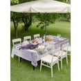 thumbnail image 5 of 54x80 Inch Outdoor Tablecloth with Umbrella Hole Zipper Rectangle Purple Lavender Rectangular Tablecloths Outside Waterproof Vintage Farmhouse Rustic Floral Wooden Grain Patio Table Cover for Picnic, 5 of 8