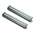 thumbnail image 4 of Abastado 2 Piezas Bloque de Terminales 60A 660V Tira de Barrera de Terminales de Tornillo de Doble Fila para Distribución de Energía de Túnel de Iluminación de Puentes 15 Posiciones, 4 of 8