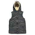thumbnail image 6 of CUZIBR Women'S Coats, Jackets & Vests Hooded Quilted Vest Thick Warm Fuzzy Wool Lined Solid Color Sleeveless Jacket With Pockets Stylish Casual Outerwear Coat Casual Loose Sweatshirt,Black,S, 6 of 7
