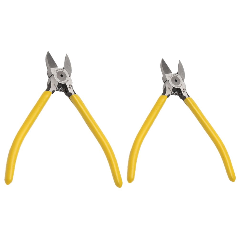 Flush Cut Side Cutter Diagonal Cutting Plier Wire Cable Nippers For Copper Wires And Precision Parts 5 Yellow Handle 6Inch Smile Home
