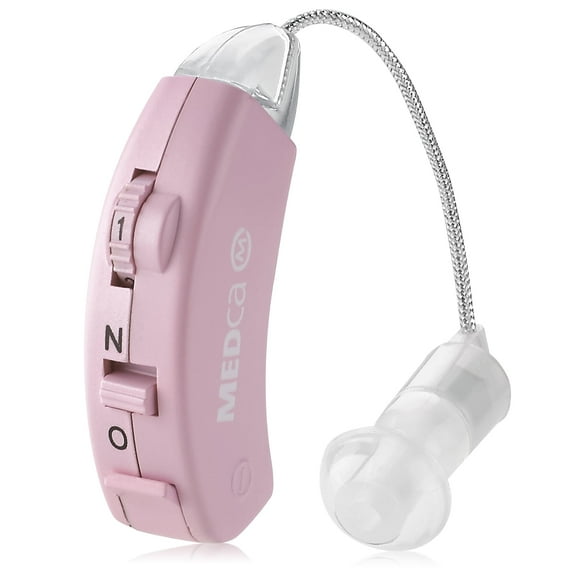 MEDca Digital Hearing Amplifier Behind the Ear Sound - Pink