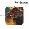 thumbnail image 2 of Pofeuu Colorful Bull Western Man Print Coasters for Drinks, 4Pack PU Leather Coasters, Bar Drink Coasters for Tabletop Protection, Furniture from Damage-Square, 2 of 6