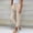 Beige, variant on Loose Breathable Elastic Drawstring Ankle Pants, Women High Waist Side Back Pocket Rolled Cuff Hem Loose Harem Ankle Cropped Casual Daily Summer Trousers, Gray S
