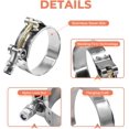 thumbnail image 3 of 14 Pcs 7 Sizes T-Bolt Hose Clamps, 304 Stainless Steel Turbo Intake Intercooler Clamp,Working Range 32-91mm for 1-3" Hose ID, Radiator Hose Clamps Assortment Set, 3 of 5