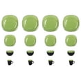 thumbnail image 5 of Square Dinnerware Set, 16pc Stoneware - Service for 4, Green & Black, 5 of 5