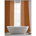 thumbnail image 6 of Burnt Orange Beige Striped Semi Sheer Curtains 84 Inch Length 2 Panels Set, Modern Farmhouse Retro Lines Sheer Kitchen Curtain Privacy Voile Window Curtain for Living Room Bedroom Rod Pocket Drapes, 6 of 7