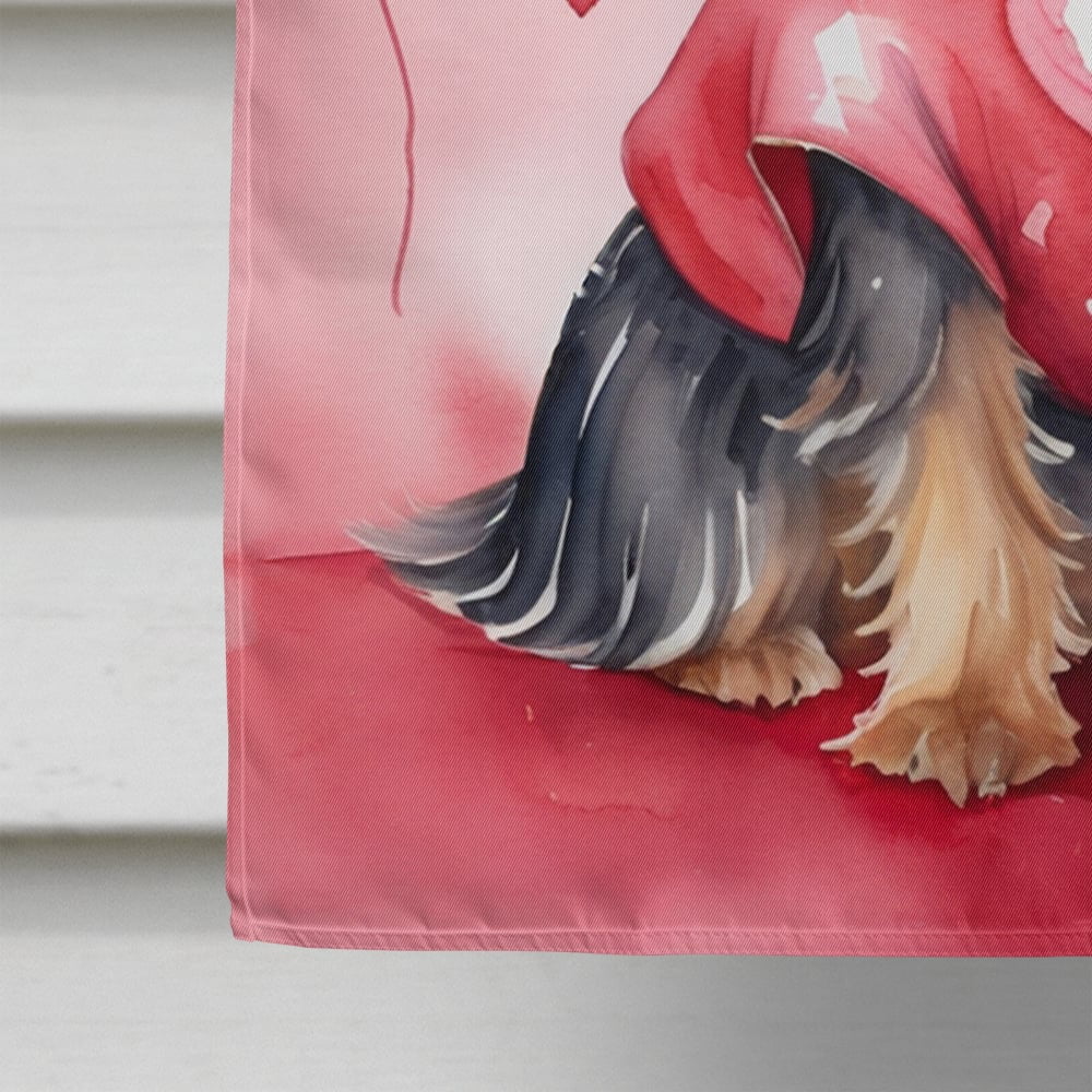 Silky Terrier My Valentine House Flag