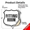 thumbnail image 2 of Fitting Room (2 Pack) 4 inch X 4 inch Shield Shaped Heavy Duty 3.2 mil Vinyl Decals Weather Resistant Made in the USA, 2 of 5