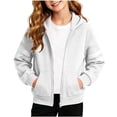 thumbnail image 5 of Wsyxszg Zip Up Hoodies for Girls Fall Striped Hooded Long Sleeve Sweatshirts Kids Trendy Relaxed Fit Everyday Jackets 5-14T, 5 of 8