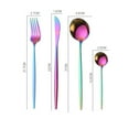 thumbnail image 5 of Todaioua 4Pcs Dinnerware Set Stainless Steel, Flatware Set, Kitchen Silverware Cutlery Tableware Anti-rust Utensil Set, Steak Knife Set (Rainbow), 5 of 6