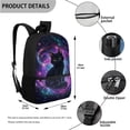 thumbnail image 2 of Yuyamidu Black Cat Kids Backpack for Girls Boys with Lunch Box 10-12 Elementary/Middle School Bag and Lunch Bag Pencil Box Children Bookbag Set with Lunch Boxes, 3 in 1, 2 of 7