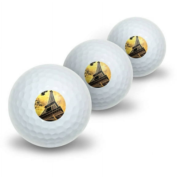 Eiffel Tower Paris Vintage Novelty Golf Balls, 3pk
