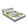 thumbnail image 2 of Ambesonne Christmas Fitted Sheet & Pillow Sham Set, Wreath Red Berries, Queen, White Green, 2 of 2