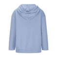 thumbnail image 6 of Zip up Hoodie Women Oversized Sweatshirts Fall Warm Fleece Lined Jackets Sports Casual Loungewear Coat with Pockets Sky Blue L, 6 of 6